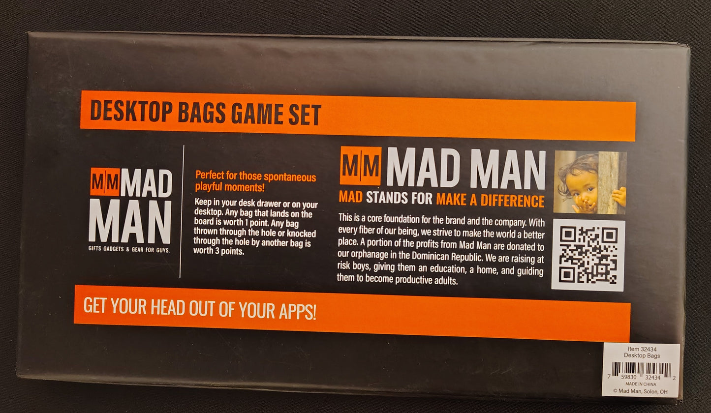 NEW - Mad Man Desktop Bags Game Set – Mini Cornhole Toss Game
