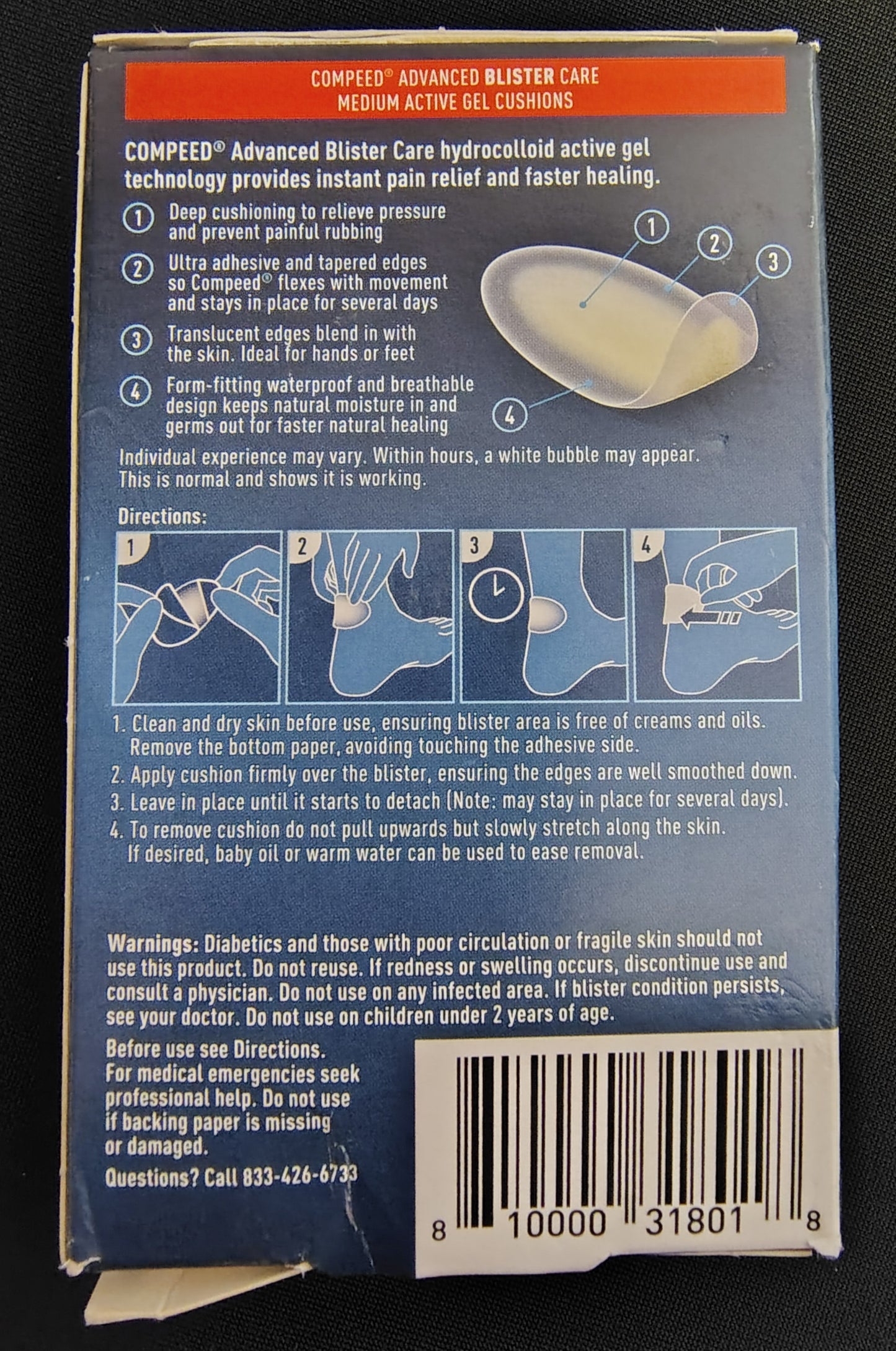 NEW - Compeed Advanced Blister Care Pack of 12 Medium Cushions