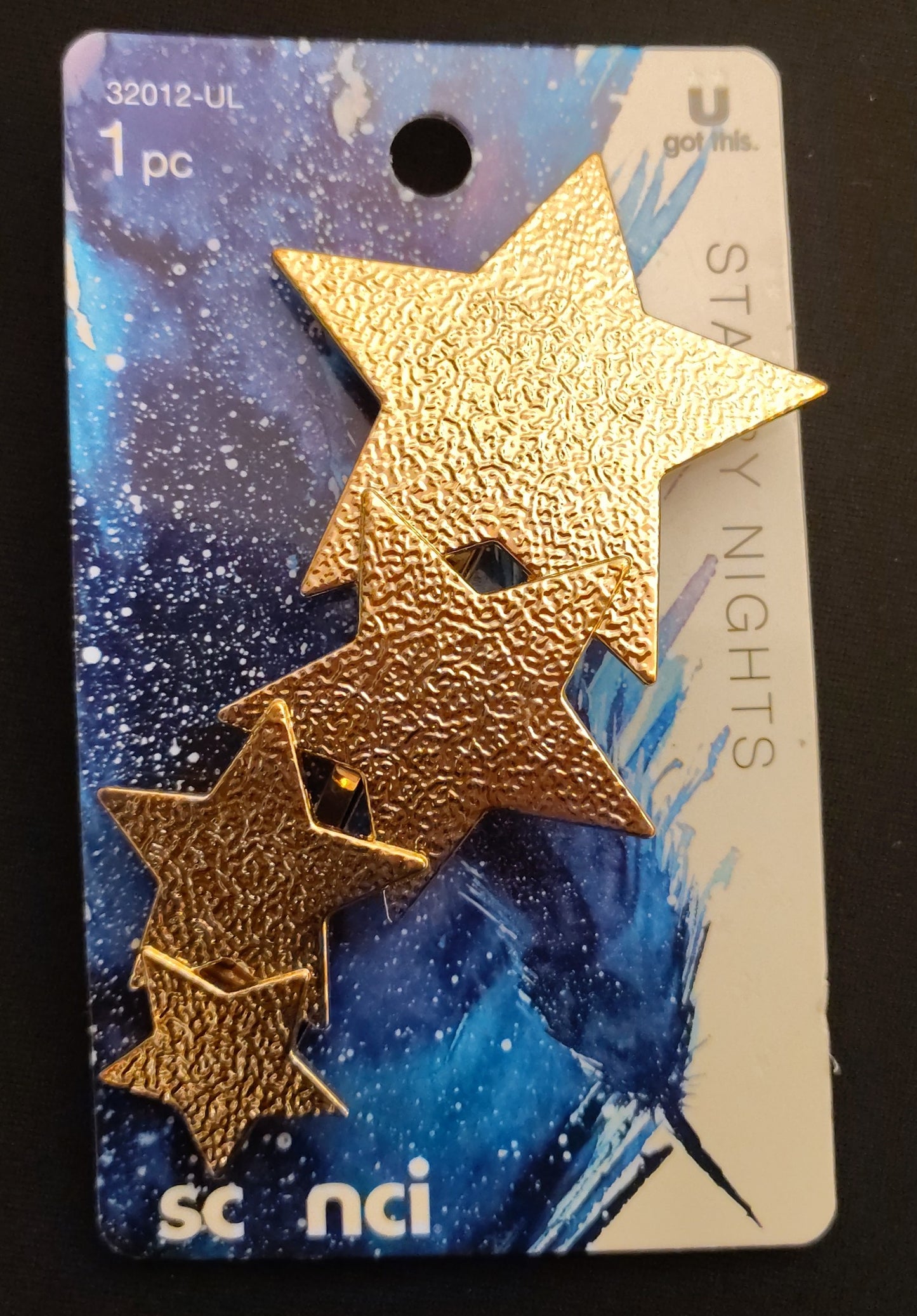 NEW - SCUNCI Starry Nights Gold Hair Clip