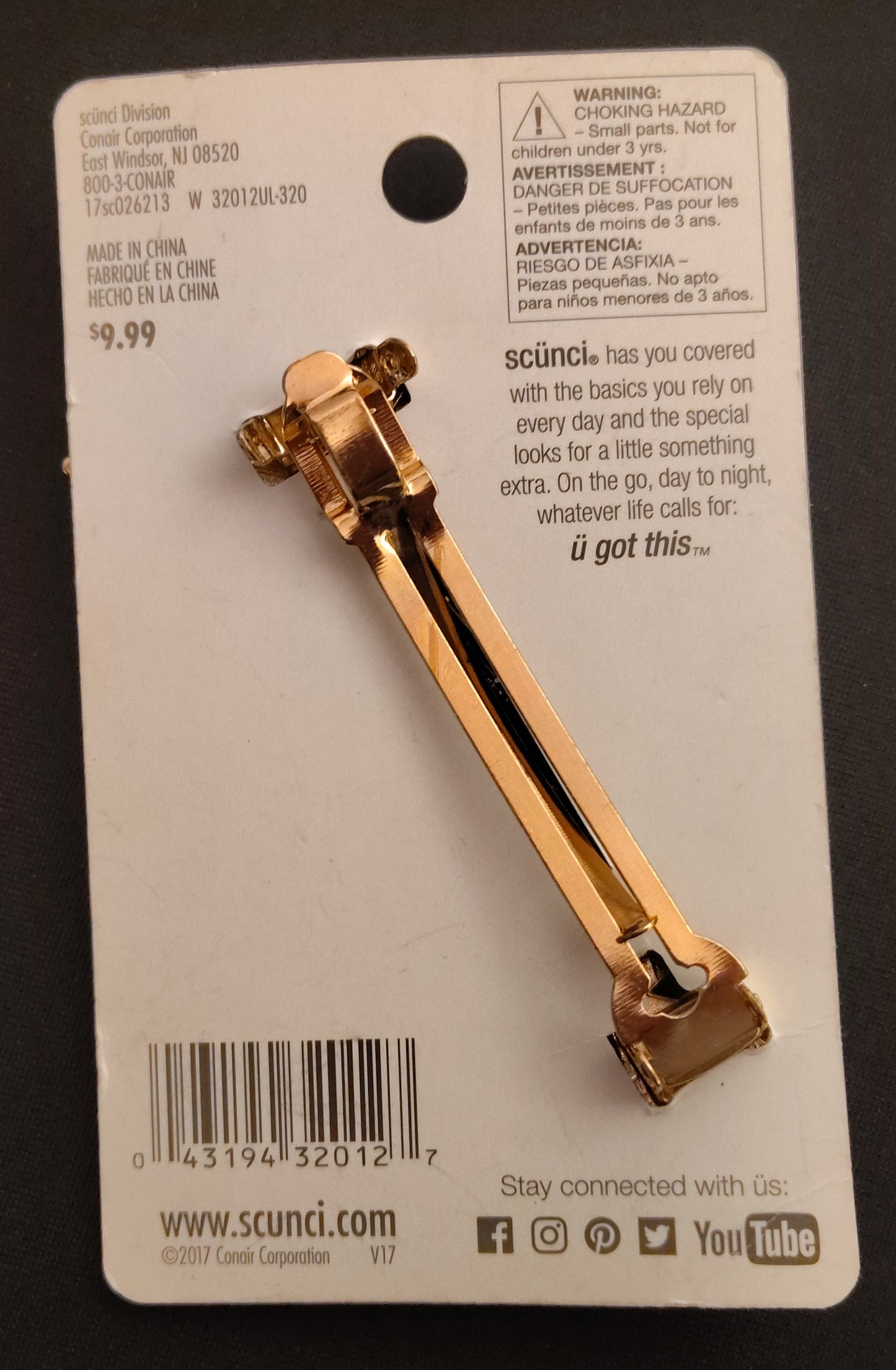 NEW - SCUNCI Starry Nights Gold Hair Clip