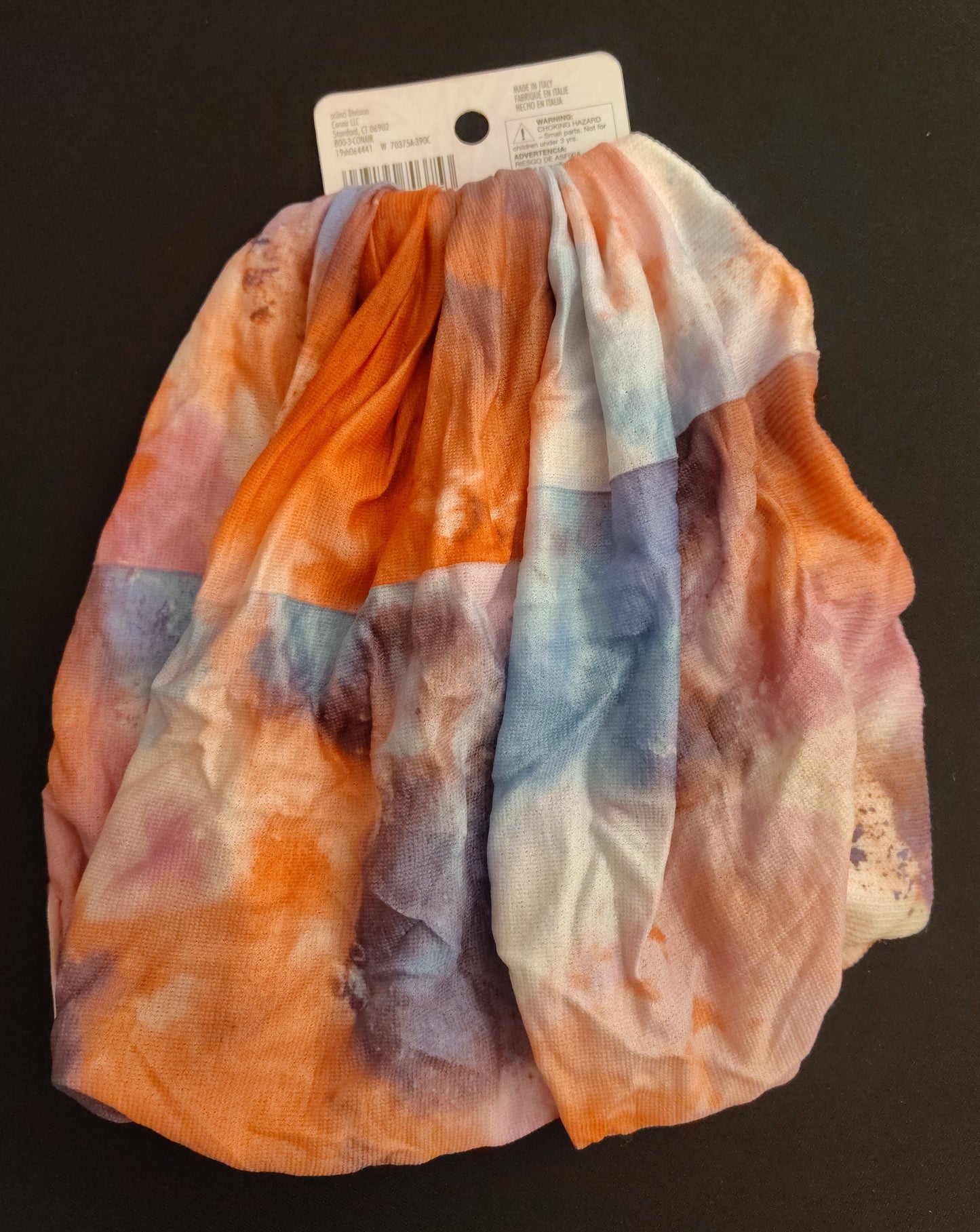 NEW - Scunci Luxe Feel Seamless Headband Orange Tie-dye