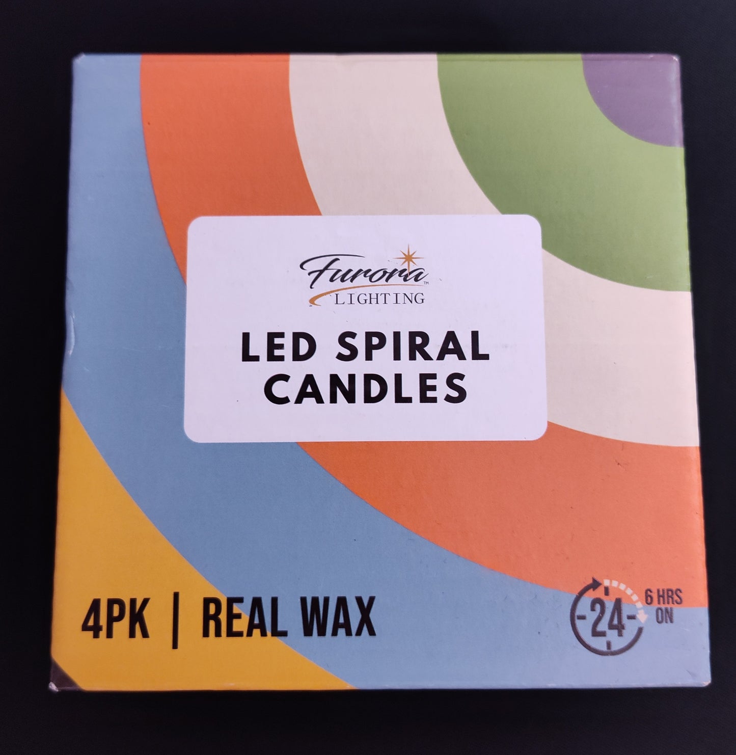 NEW - 4 pack LED Spiral Candles with real wax HD10001