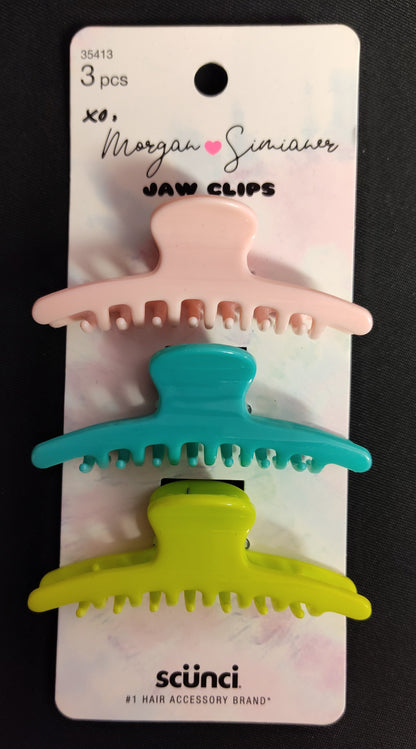 NEW - Scunci - 3 pc Jaw Clips - HA10024