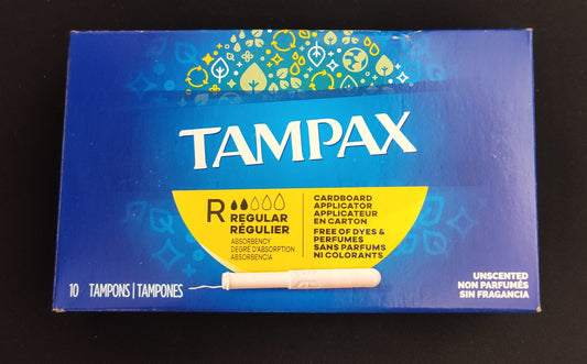 NEW - Tampax Tampons Regular Absorbency, Unscented, 10 Count - HW10028