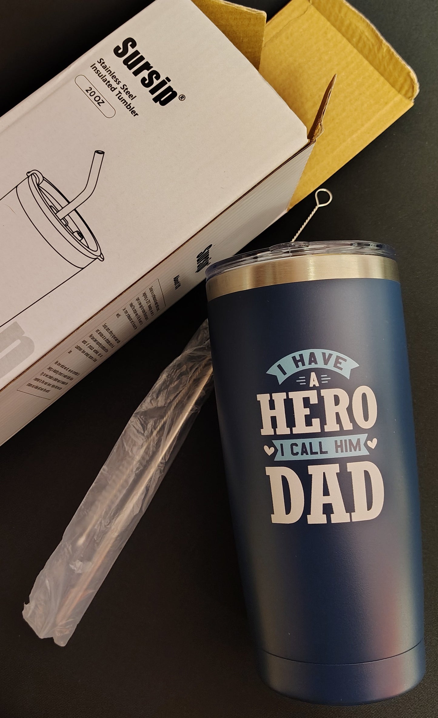 NEW - Sursip 20 oz Hero Dad Tumbler