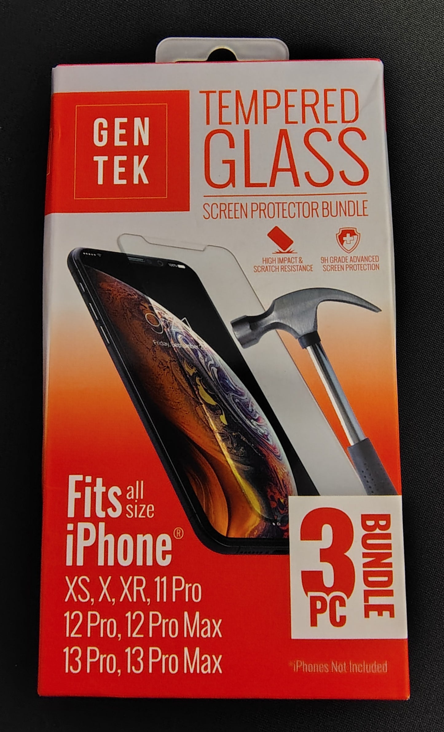 NEW - Gentek Tempered Glass Screen Protector Compatible with Iphone XS, X, 11 Pro, Max