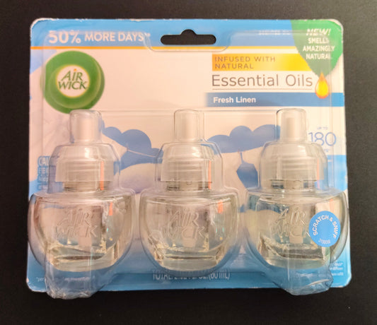 NEW -Air Wick Essential Oil Refill 3pk- Fresh Linen