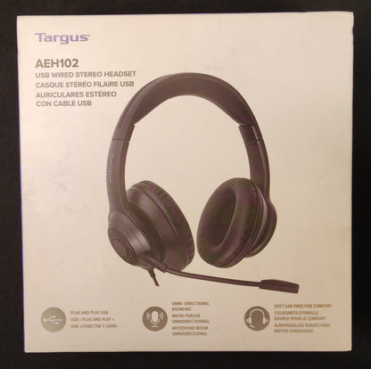 NEW - Targus USB Wired Stereo Headset AEH102