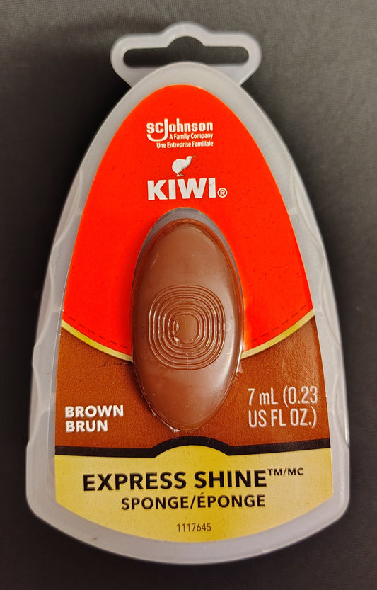 NEW - KIWI Express Shine Sponge, Brown, 0.23 oz (1 Sponge)