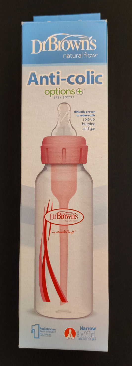 NEW - Dr. Brown's Natural Flow Options+ Anti-Colic Narrow Bottle 8 Oz.