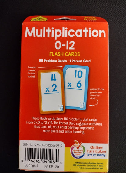 USED - Multiplication flash cards - KB10004